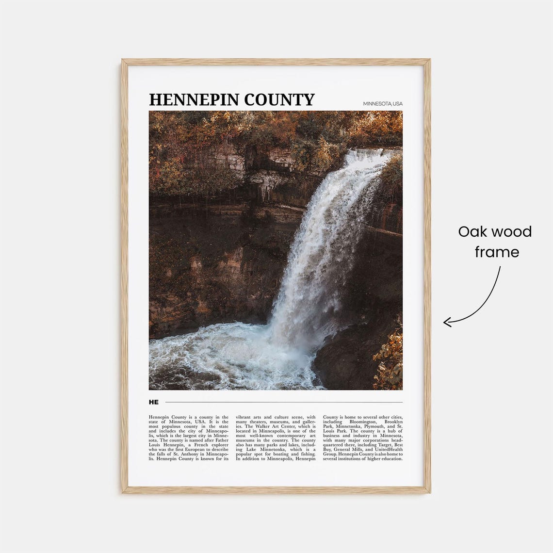 Hennepin County Travel Poster Hennepin County Wall Art Hennepin County Poster Print Hennepin County Photo Hennepin Decor Minnesota Usa - Image 3