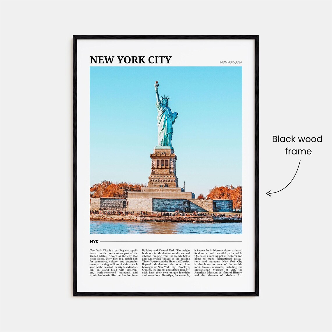 New York City Statue of Liberty Iconic Harbor Landmark Travel Poster - Image 2