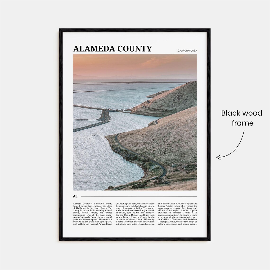 Alameda County California USA Bay Shoreline Sunset Aerial Poster - Image 2