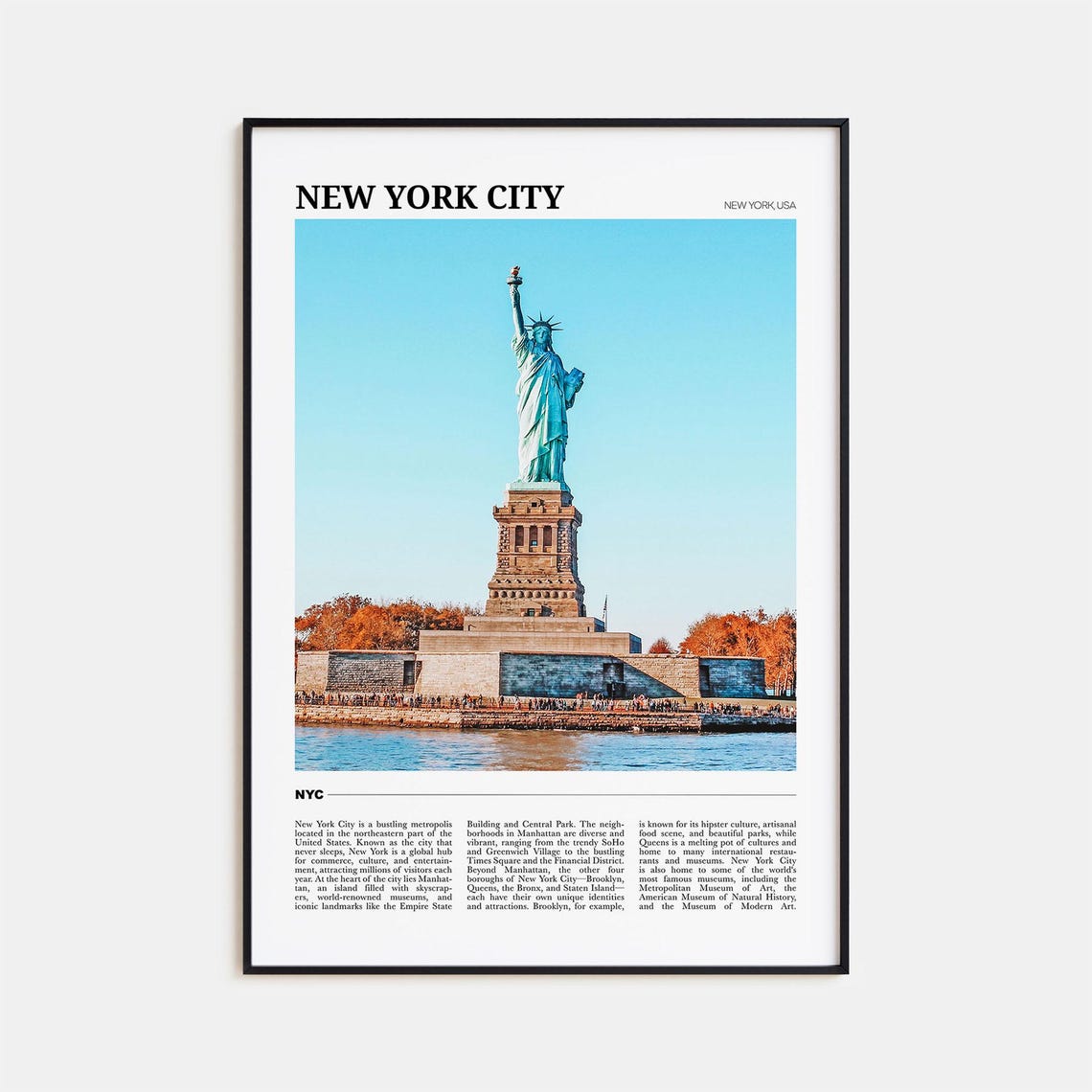 New York City Travel Poster No 2 New York City Wall Art New York City Poster New York City Photo New York City Decor New York Usa