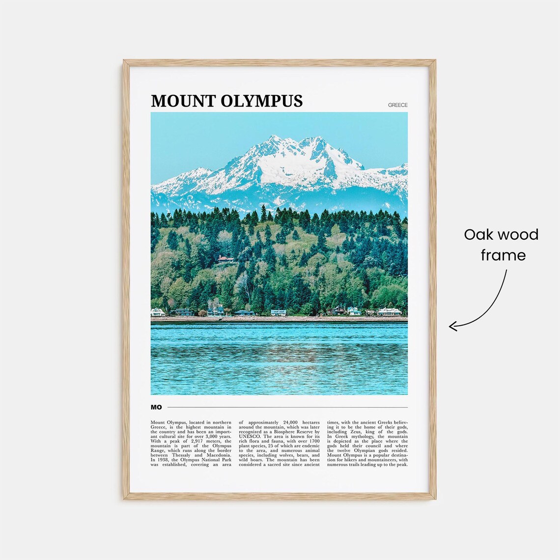 Mount Olympus Greece Snowcapped Peak Forest Lake View Travel Poster - Image 3
