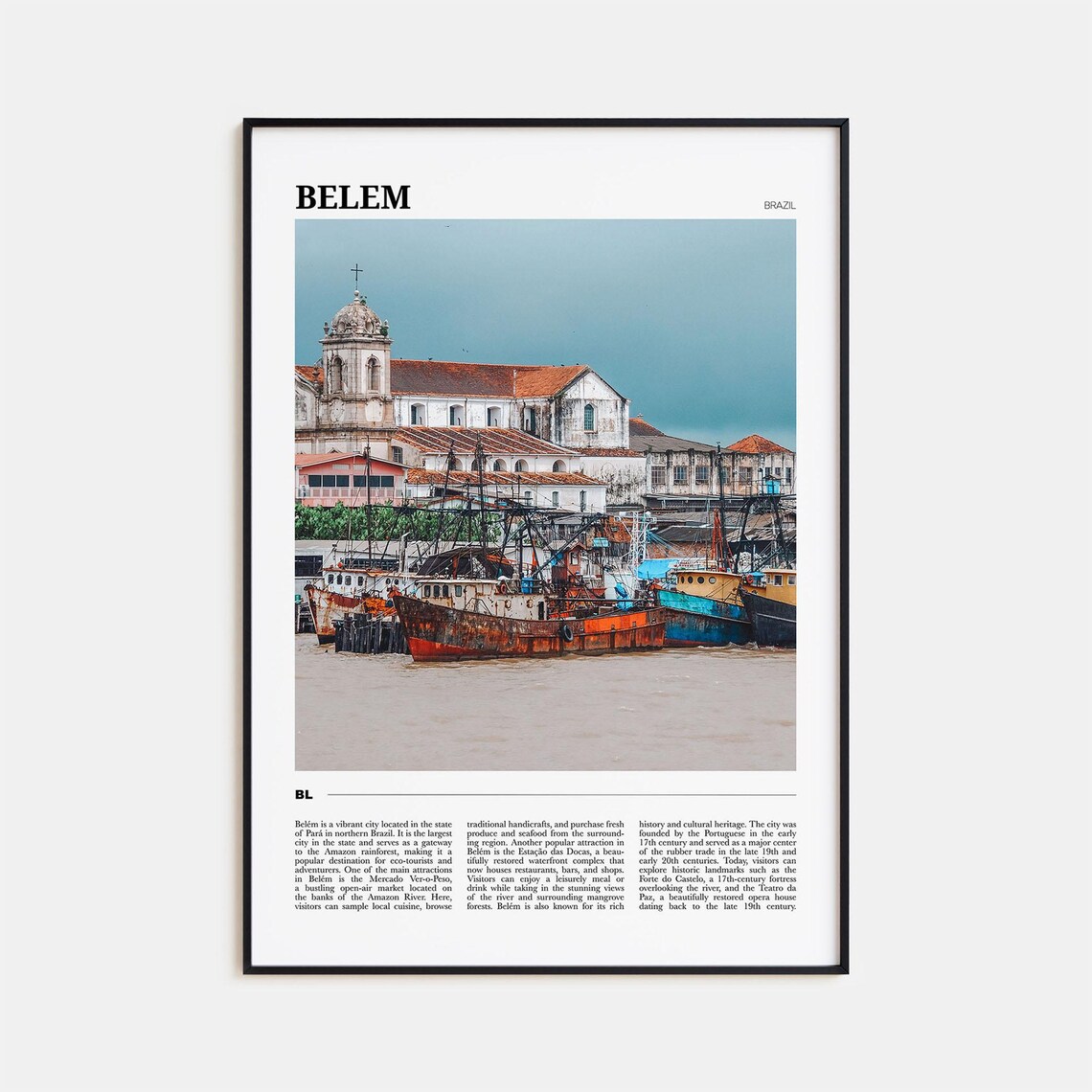 Belem Travel Poster, Brazil Wall Art Print