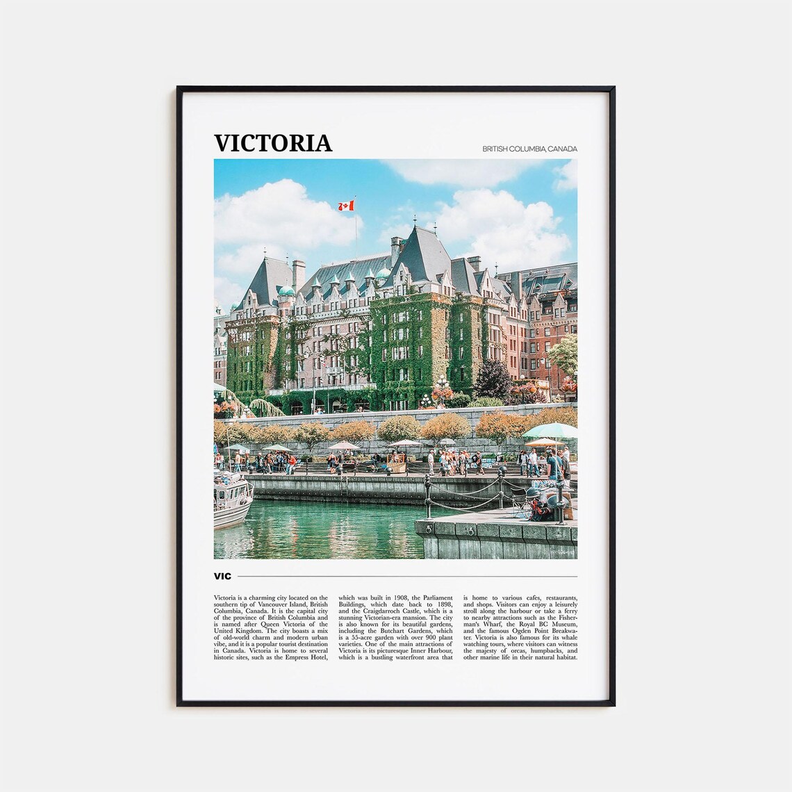 Victoria Travel Poster Canada Victoria Wall Art Victoria Poster Print Victoria Photo Victoria Decor British Columbia Canada