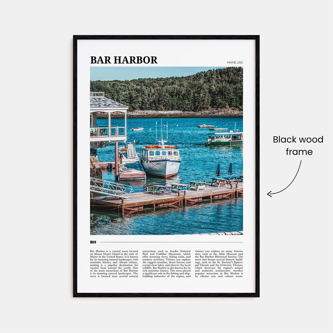 Bar Harbor Travel Poster, Maine USA Wall Art - Image 2