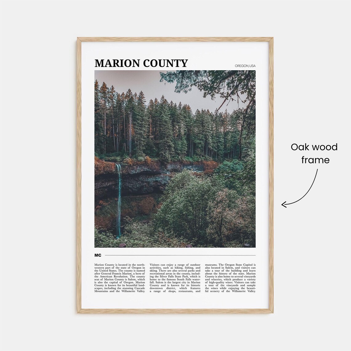Marion County Oregon Forest Waterfall Nature Photography Poster - Image 3