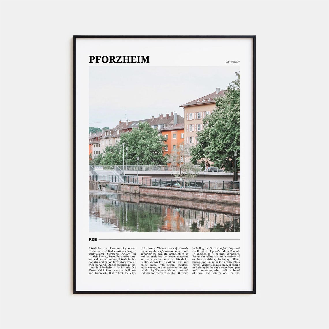 Pforzheim Germany River Canal Old Town Reflection View Poster