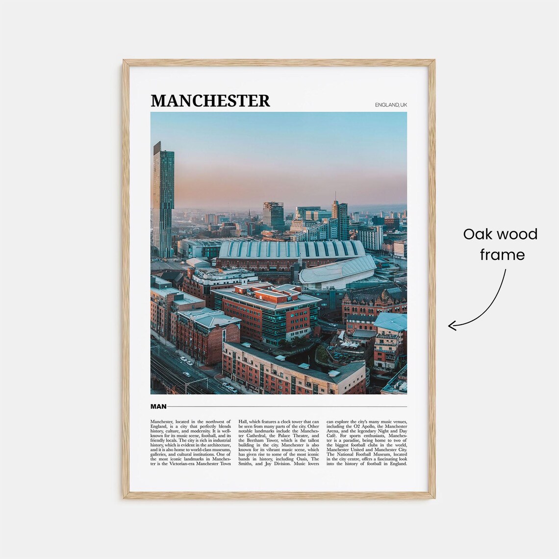 Manchester England UK Travel Poster - Image 3