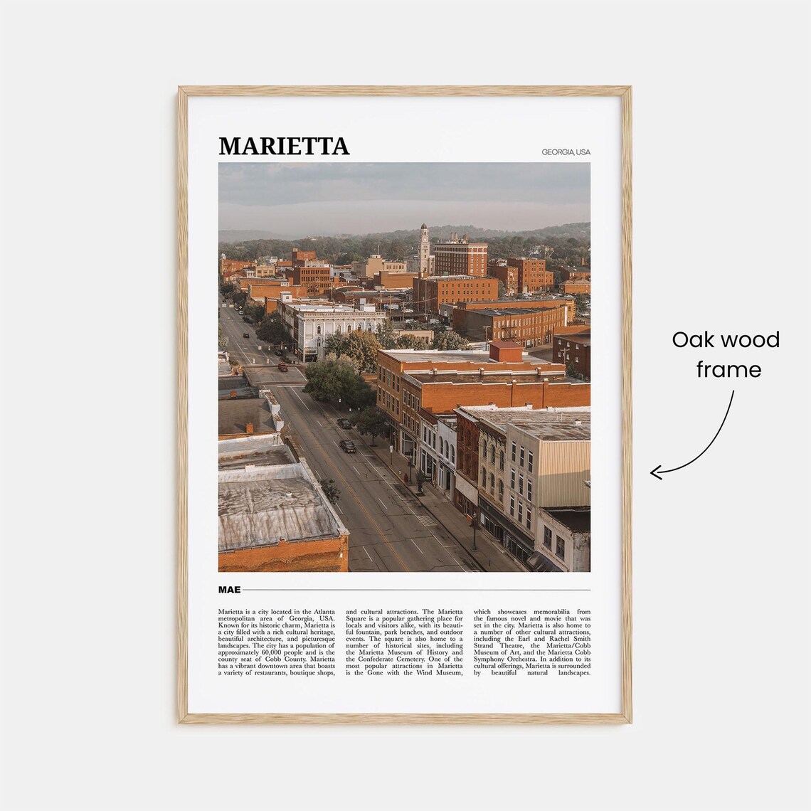 Marietta Georgia Historic Downtown Brick Streets Travel Poster - Image 3