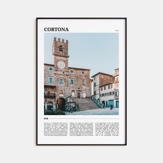 Cortona Travel Poster, Italy Wall Art Print