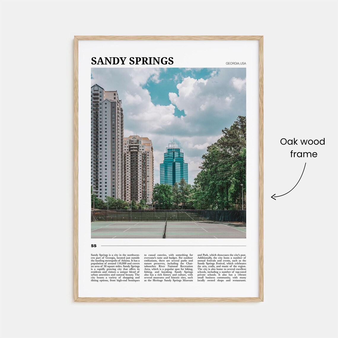 Sandy Springs Georgia Tennis Courts City High Rises Photo Poster - Image 3