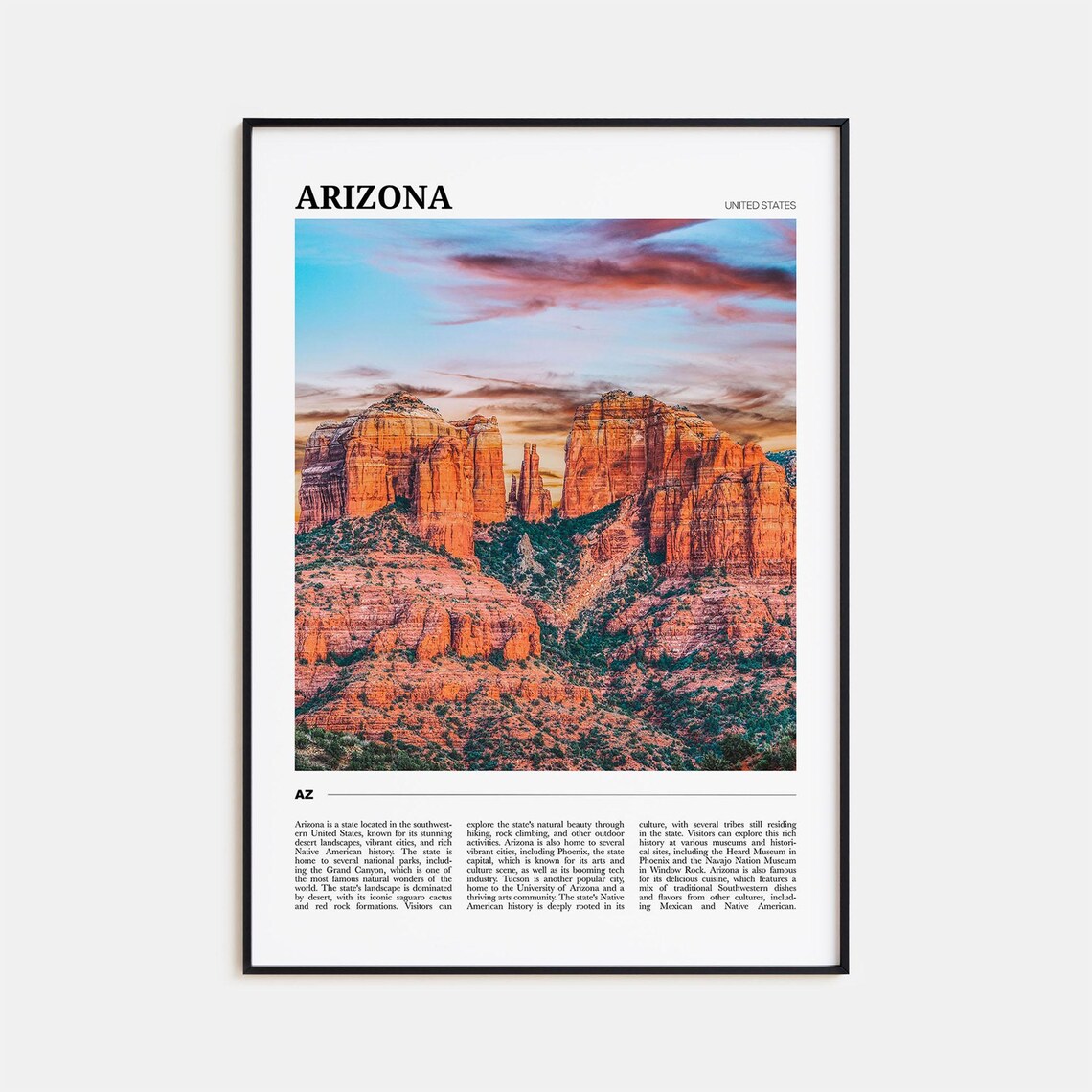 Arizona Travel Poster No 2, Arizona Road Trip Poster