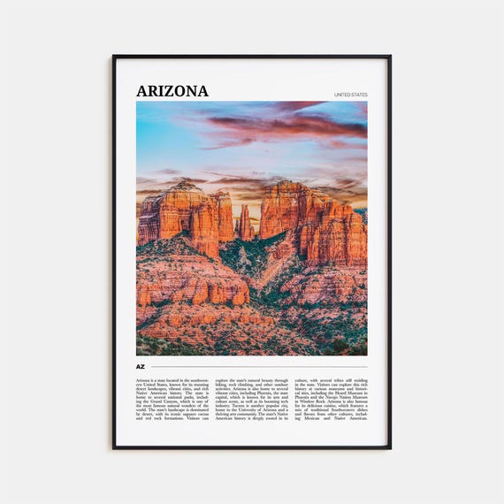 Arizona Travel Poster No 2, Arizona Road Trip Poster