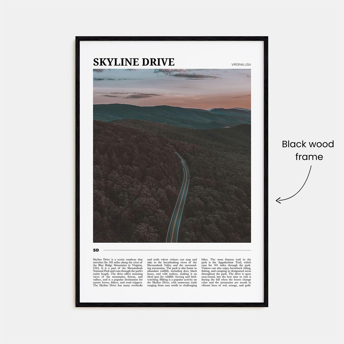 Skyline Drive Travel Poster, Virginia USA - Image 2