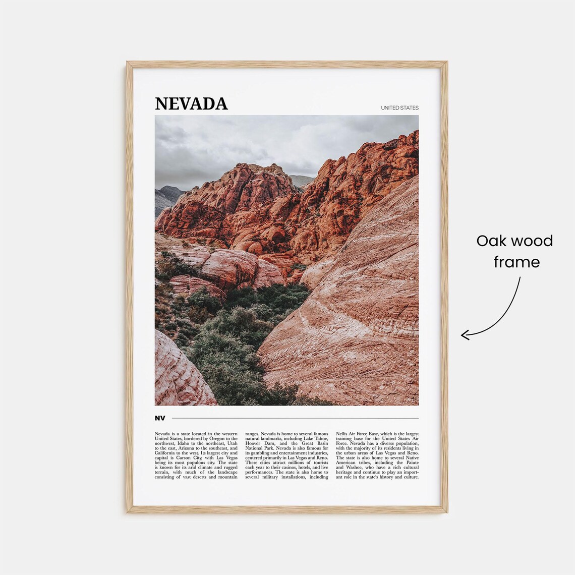 Nevada Red Rock Canyon Desert Formations Scenic Travel Poster - Image 3