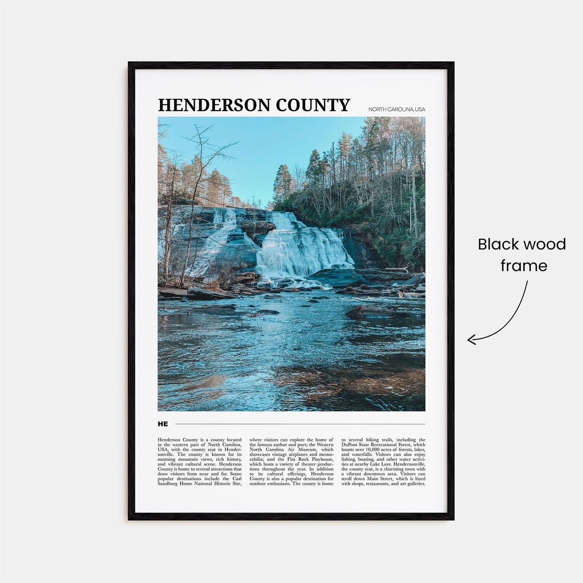 Henderson County North Carolina Scenic Waterfall Forest Poster - Image 2
