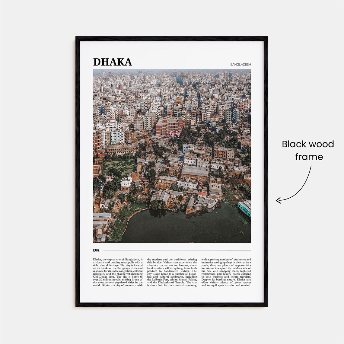 Dhaka Bangladesh Aerial Cityscape Dense City Travel Photo Poster - Image 2