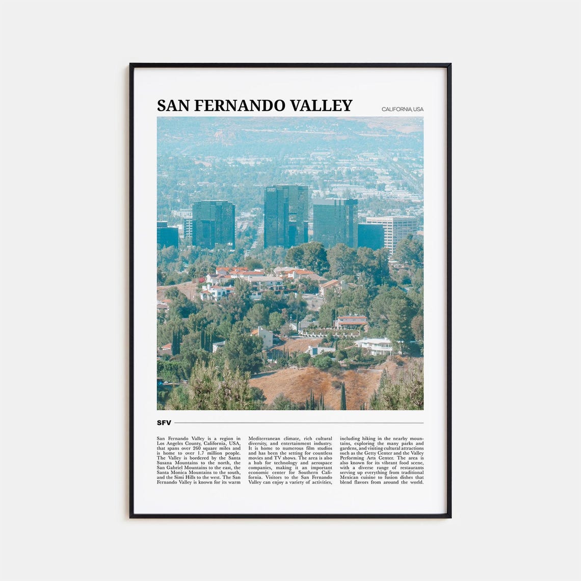 San Fernando Valley Travel Poster No 1 San Fernando Valley Wall Art San Fernando Valley Poster San Fernando Photo San Fernando Decor