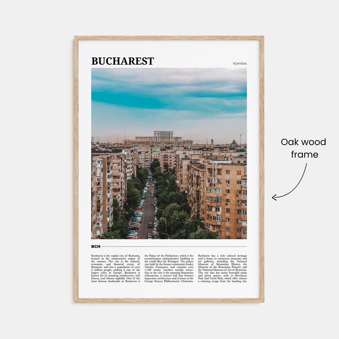 Bucharest Romania Cityscape Apartment Blocks Skyline Travel Poster - Image 3