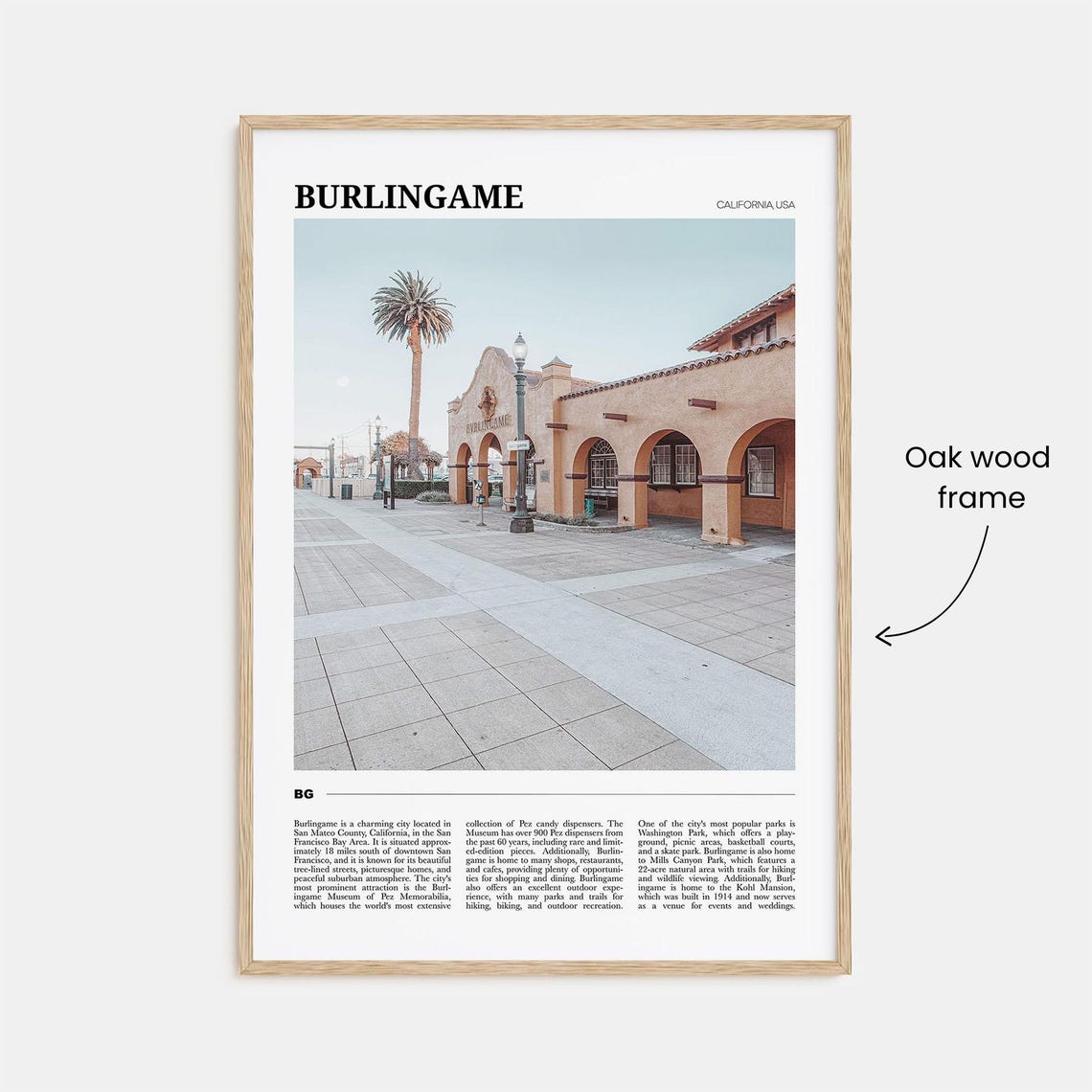 Burlingame Travel Poster Burlingame Wall Art Burlingame Poster Print Burlingame Photo Burlingame Decor California Usa - Image 3