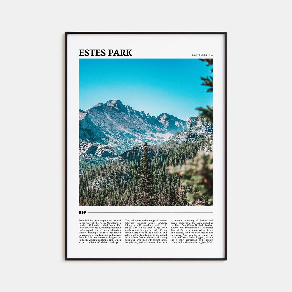 Estes Park Travel Poster, Colorado USA
