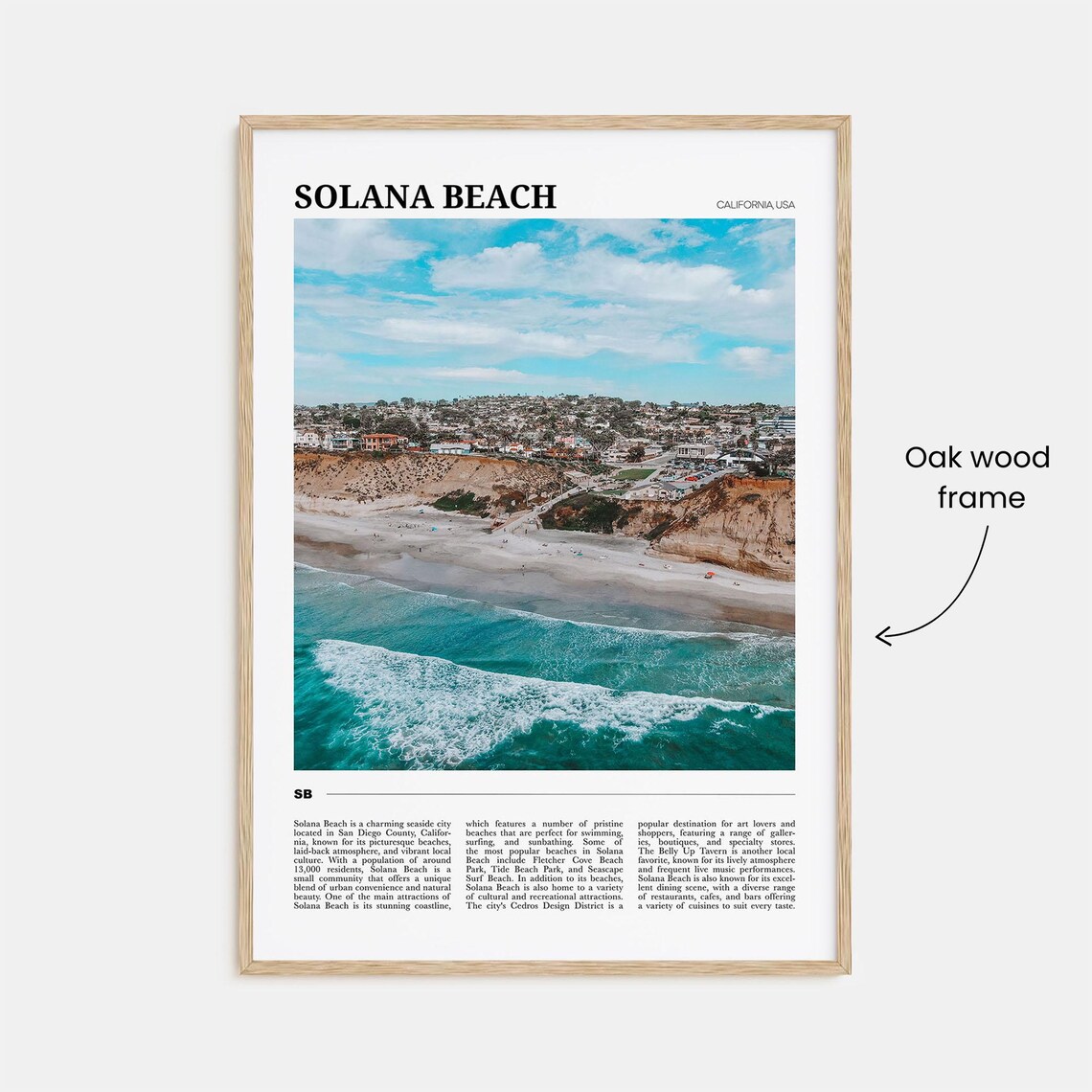 Solana Beach Travel Poster, California Wall Art - Image 3