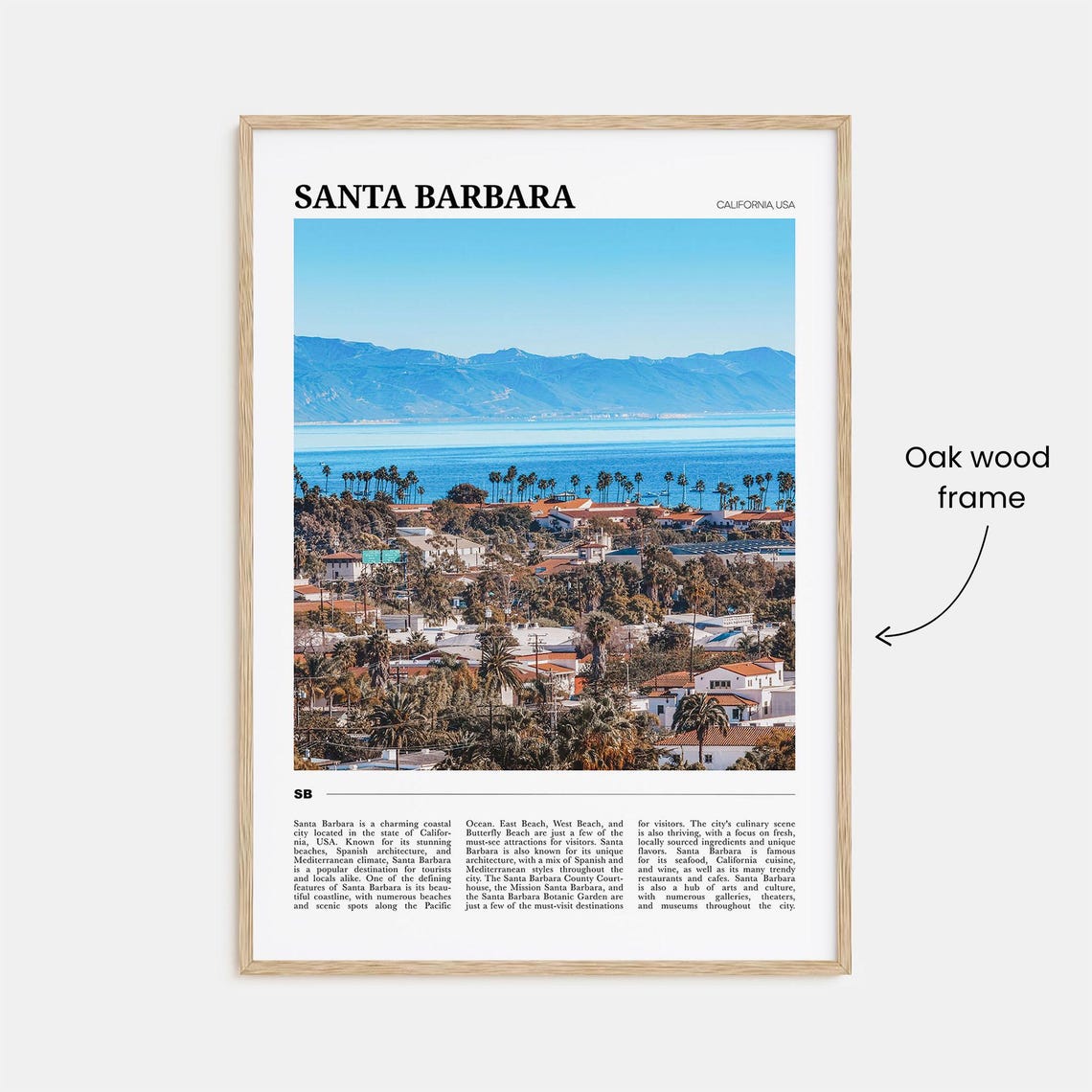 Santa Barbara California Travel Poster - Image 3