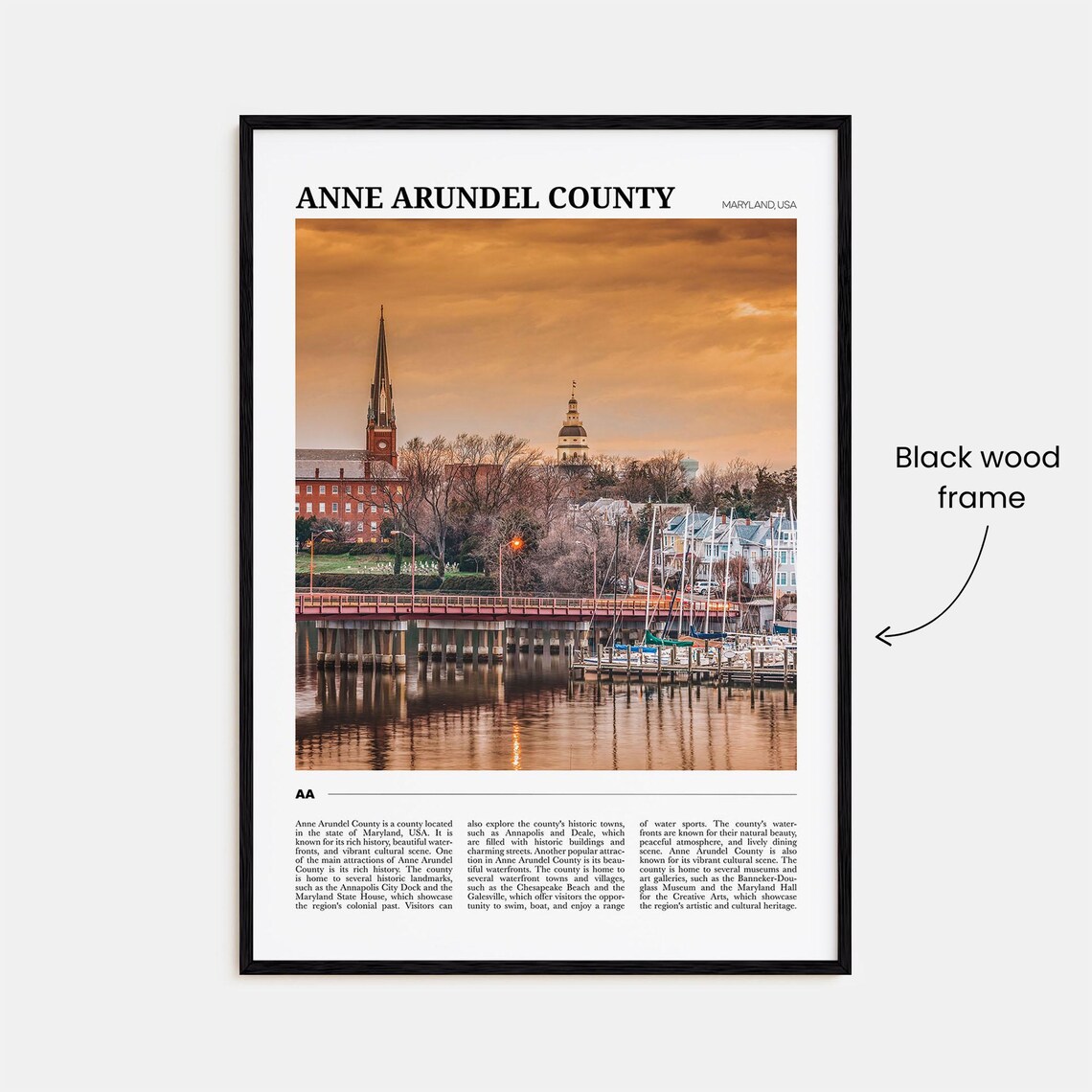 Anne Arundel County Maryland Annapolis Harbor Sunset Travel Poster - Image 2
