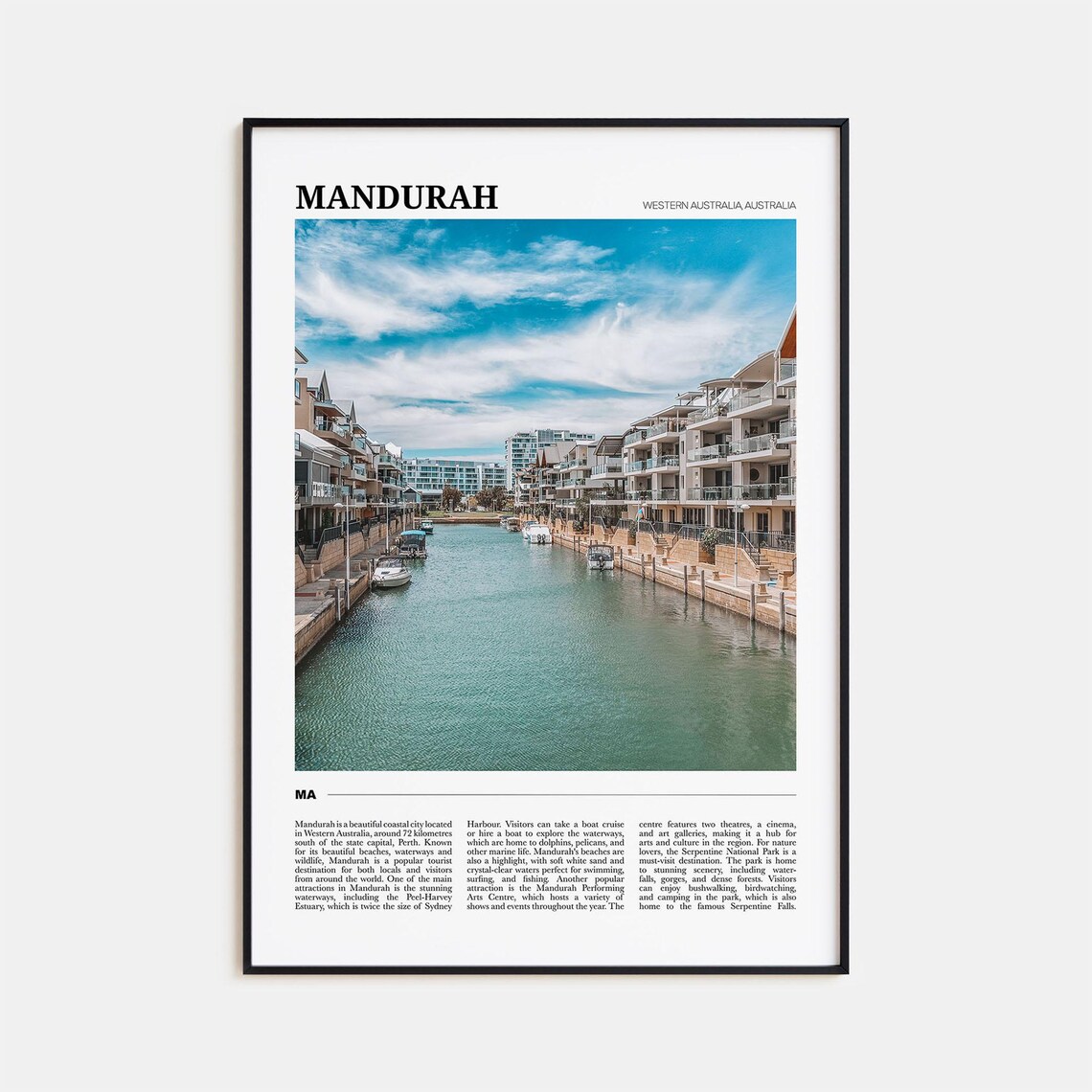 Mandurah Western Australia Canal Waterfront Homes Travel Poster