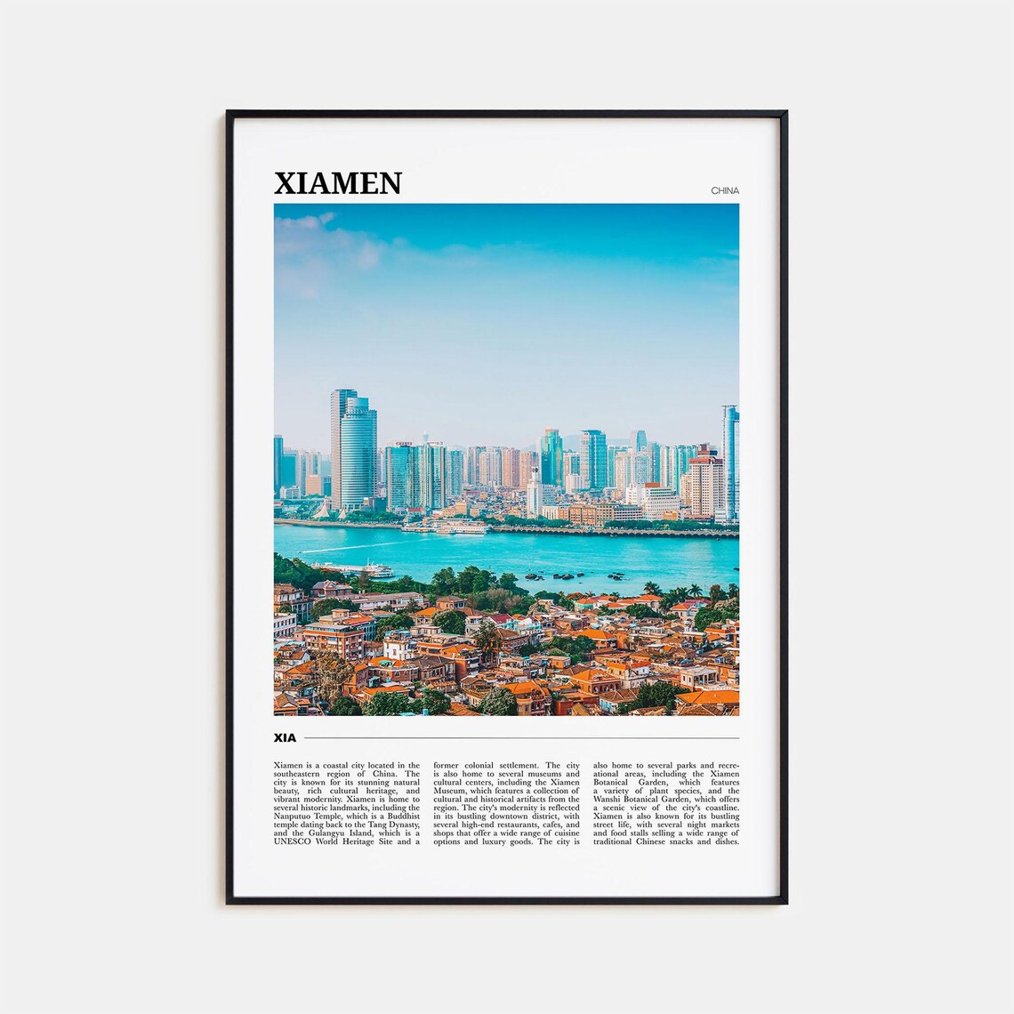 Xiamen Travel Poster, China Place Wall Art