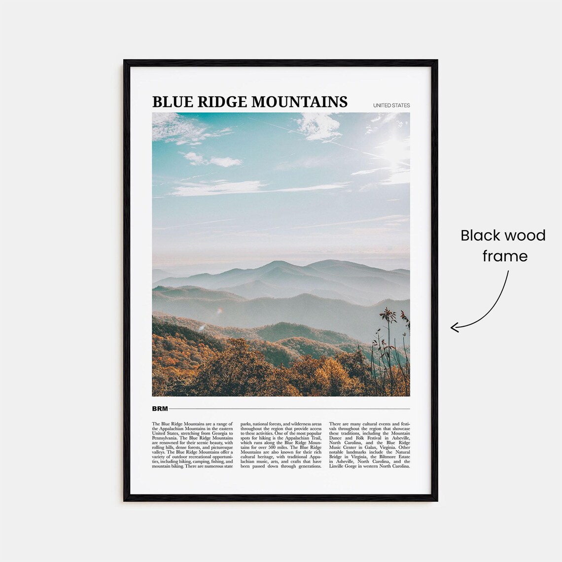 Blue Ridge Mountains Travel Poster, USA Wall Art - Image 2