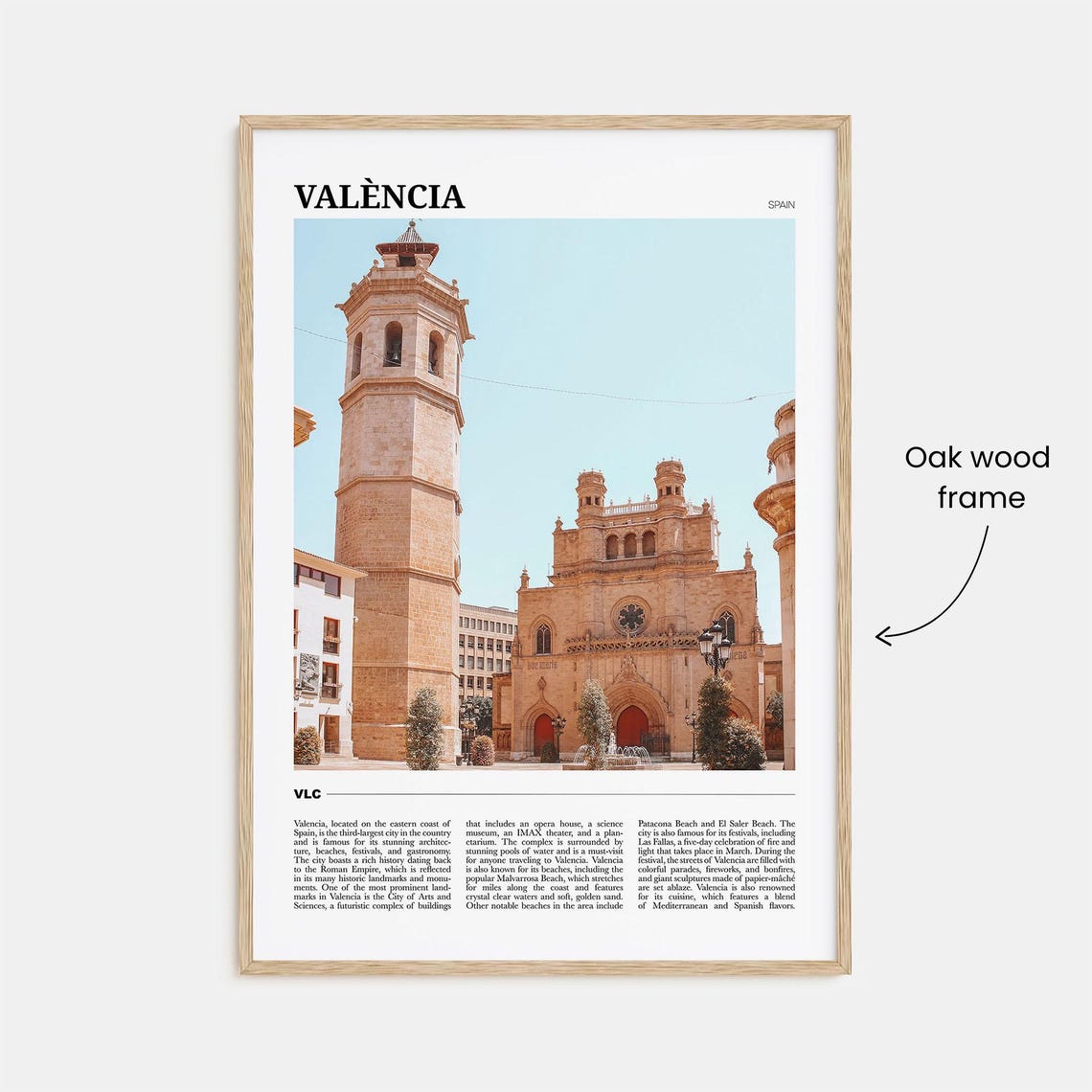 Valencia Spain Historic Bell Tower Church Facade Old Town Poster - Image 3