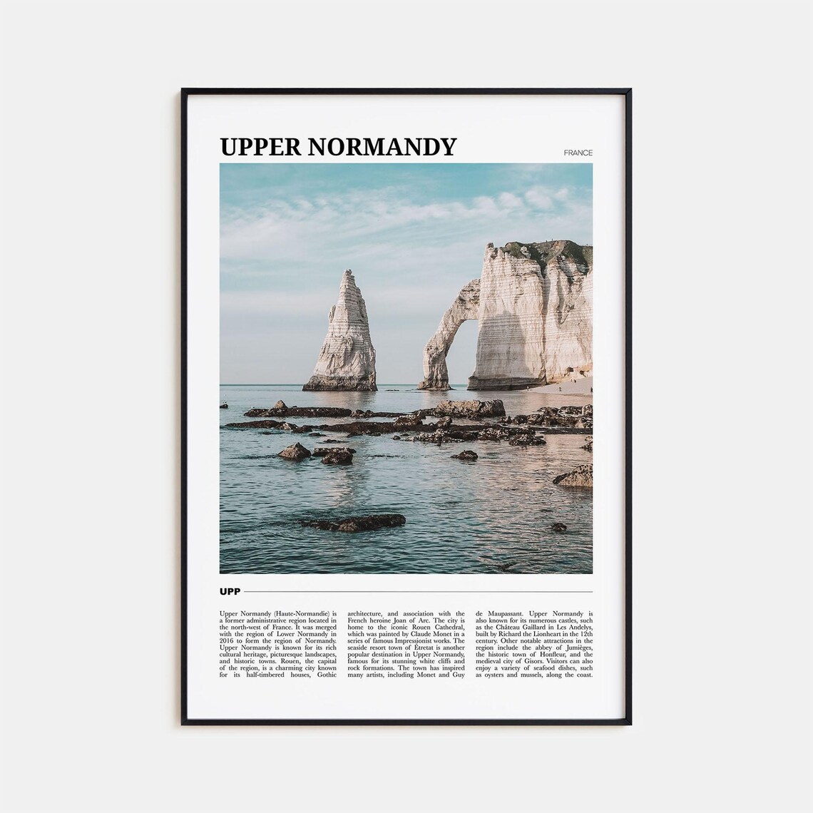 Upper Normandy France Etretat Chalk Cliffs Natural Arch Coast Poster