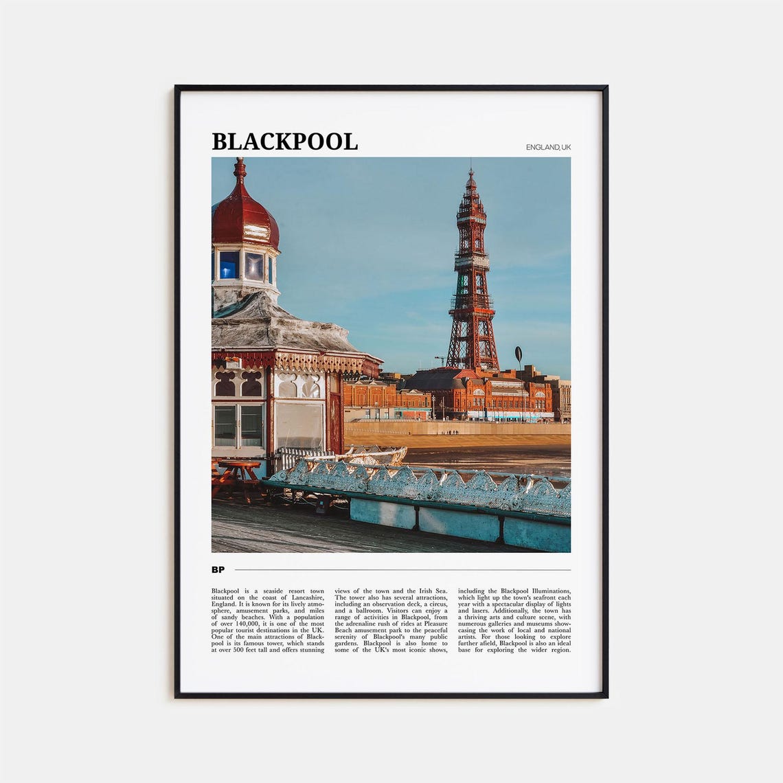 Blackpool England Grand Lancashire Seaside Tower Pier Poster