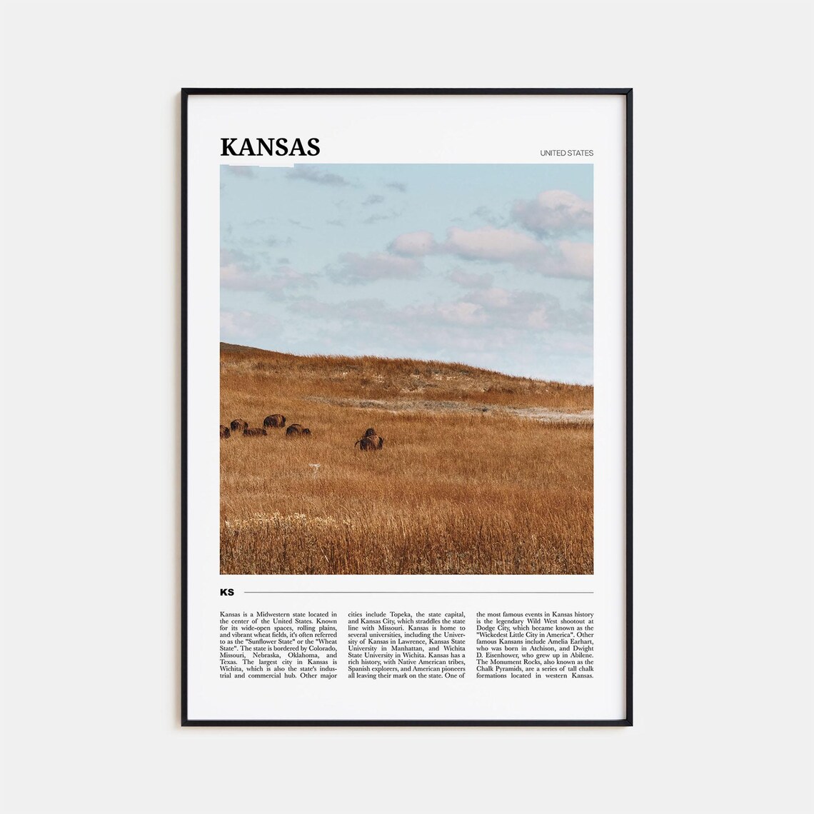 Kansas Photo Travel Poster