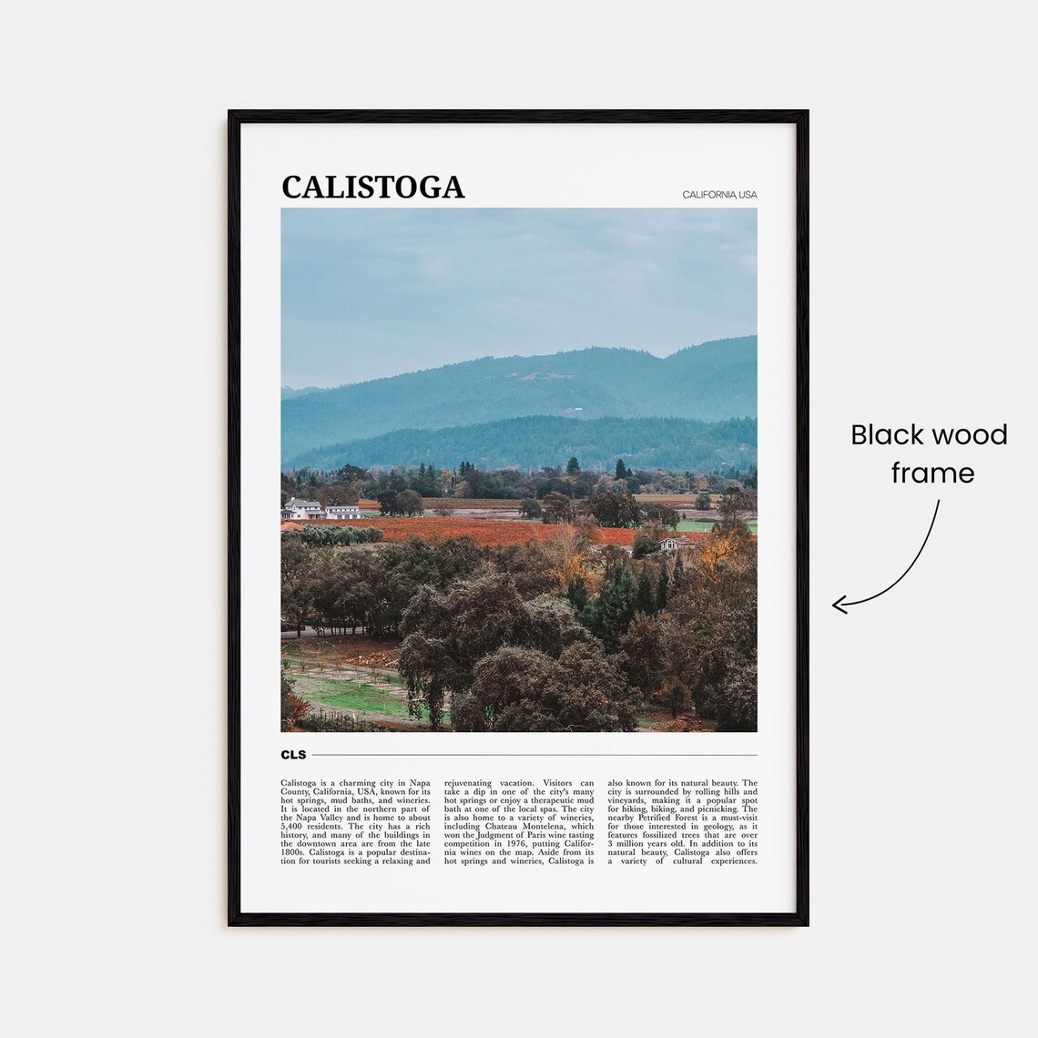 Calistoga California Napa Valley Vineyards Autumn Photo Travel Poster - Image 2