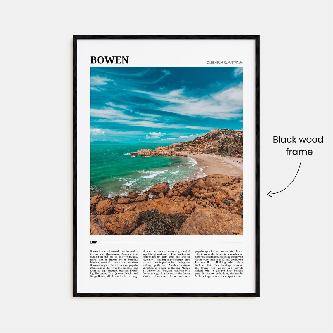 Bowen Queensland Australia Rocky Beach Turquoise Coast Travel Poster - Image 2