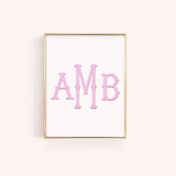 Monogram Wall Decor Custom Nursery Art Neutral Print Name Personalized Initial