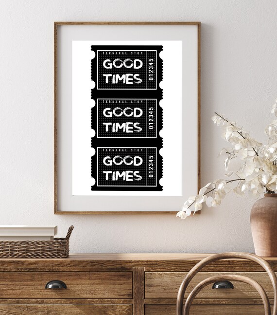 Bold Good Times Black Ticket Stub Trio Retro Wall Decor Poster