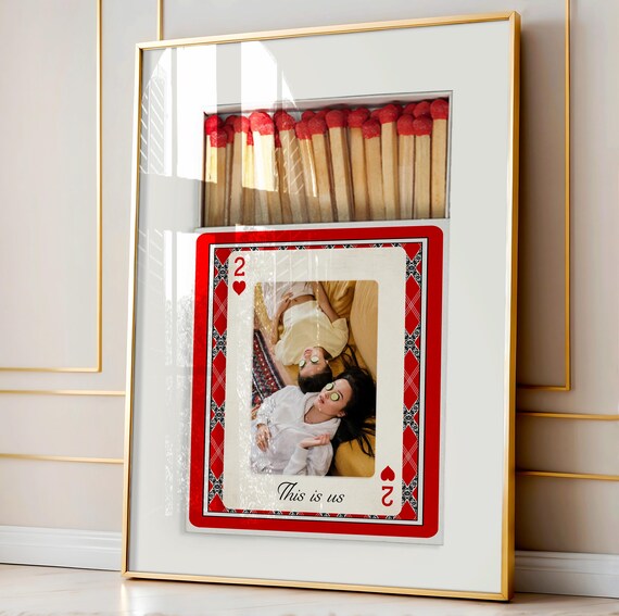 Custom Playing Card Print Trendy Wall Art Best Friend Gift For Her Boyfriend Anniversary Photo Personalized Matchbook