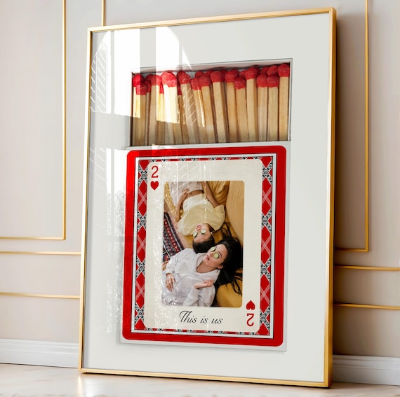 Personalized Photo Matchbook Style Two of Hearts Gift Poster
