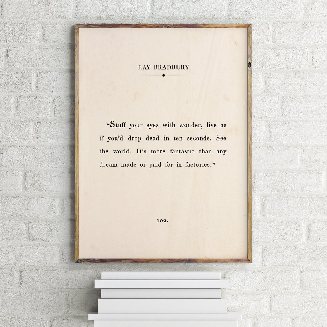 Ray Bradbury Stuff Your Eyes with Wonder Literary Quote Poster - Image 2