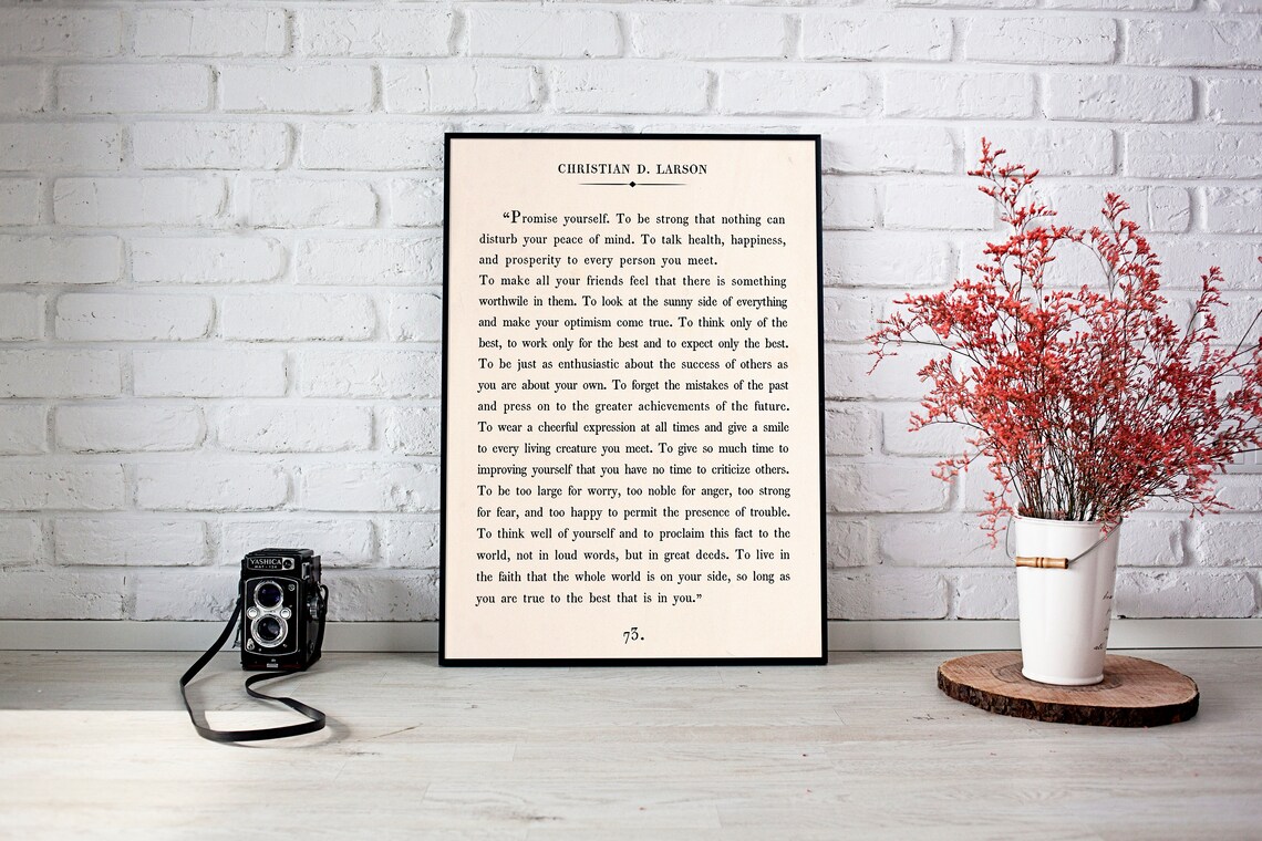 Christian D. Larson Quote Print, Vintage Book Page - Image 2