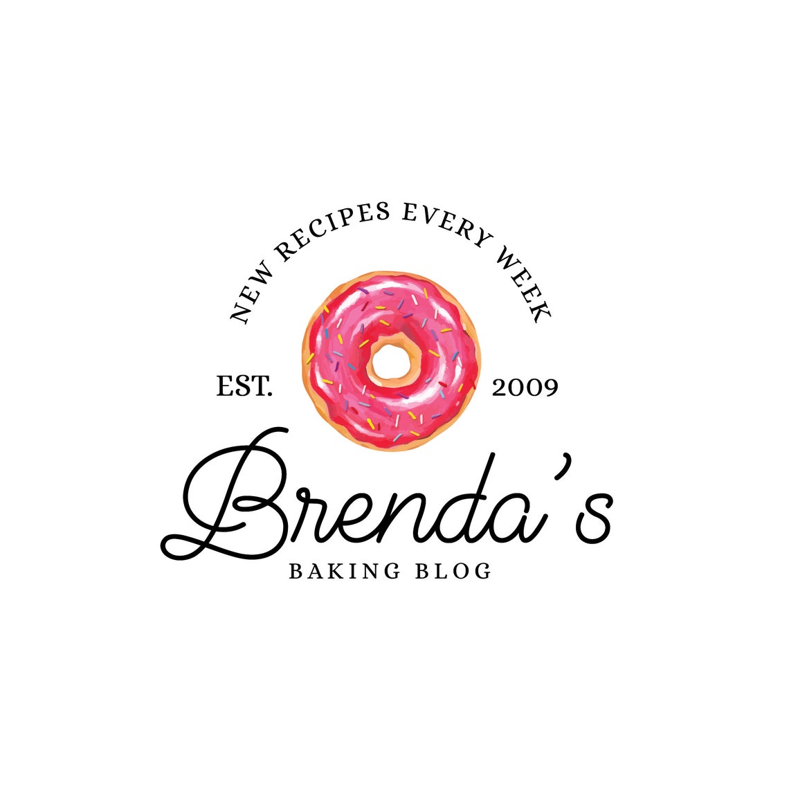 Brendas Baking Blog Donut Logo Design New Recipes Weekly Food Poster - Image 2