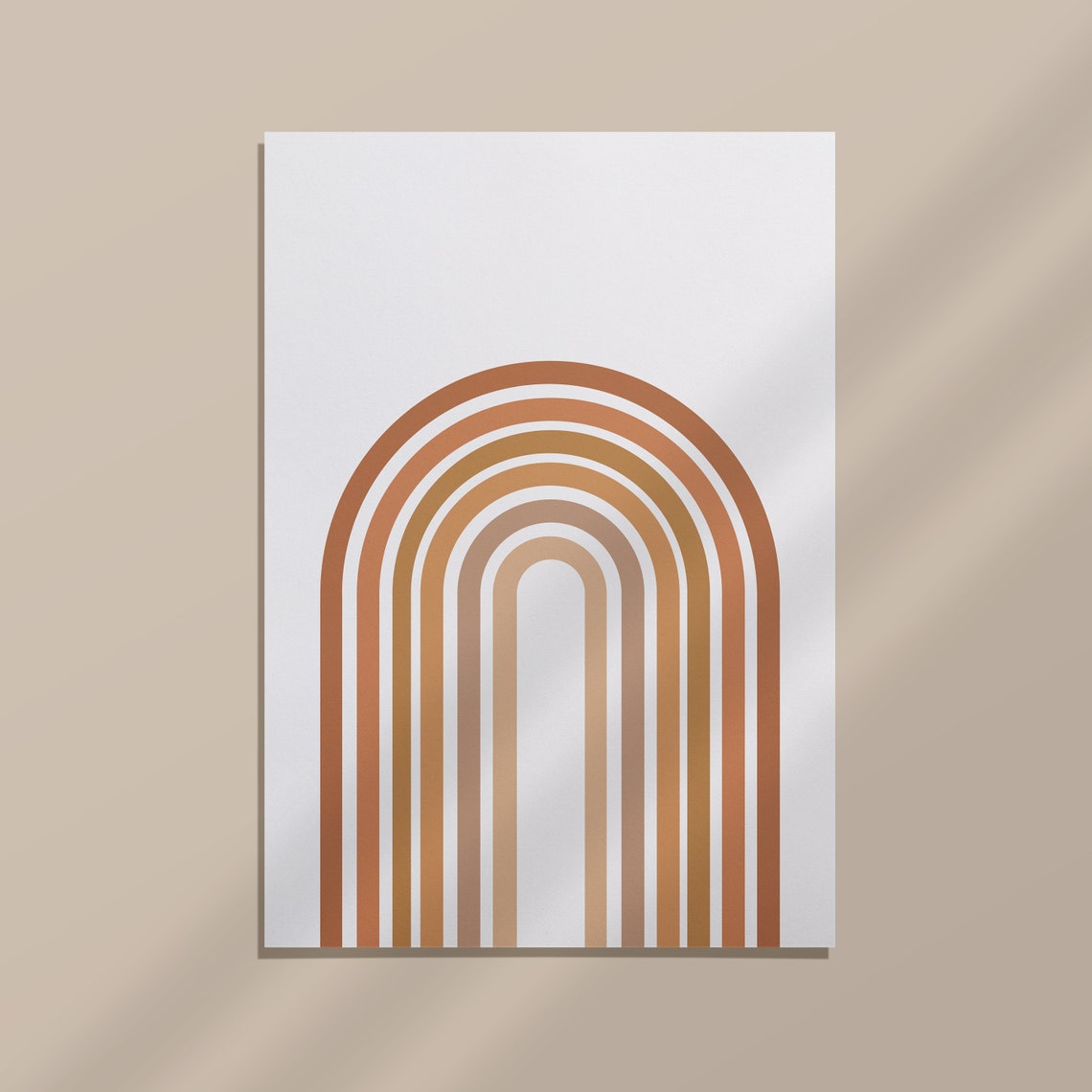 Burnt Orange Terracotta Rainbow Arch Minimalist Neutral Print - Image 3