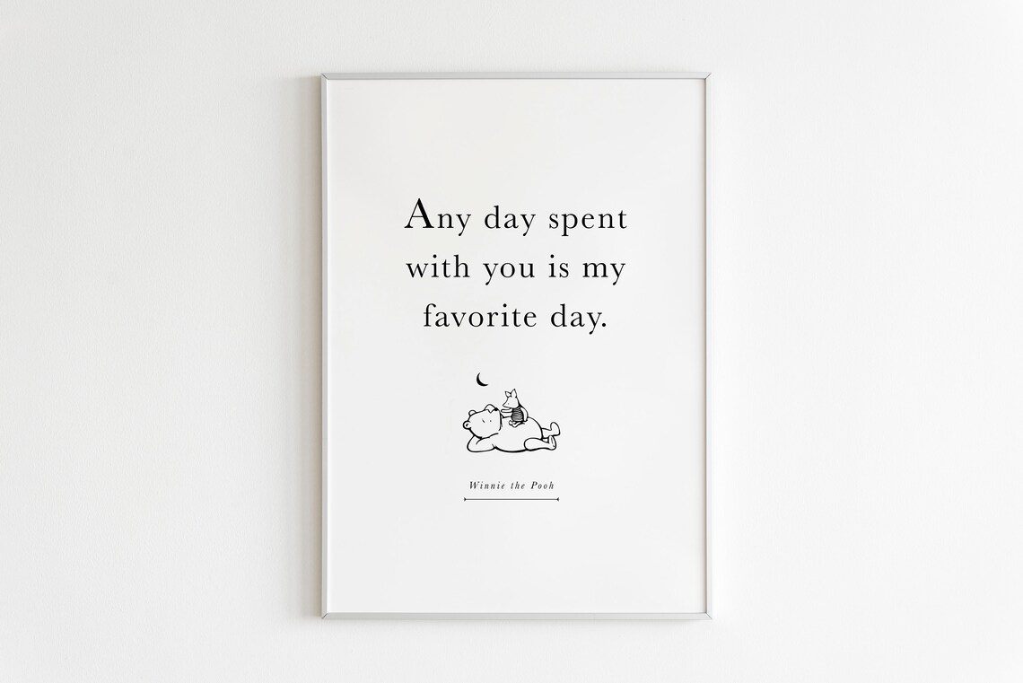 Winnie The Pooh Quote Art Print, Kids Nursery Decor - Image 2