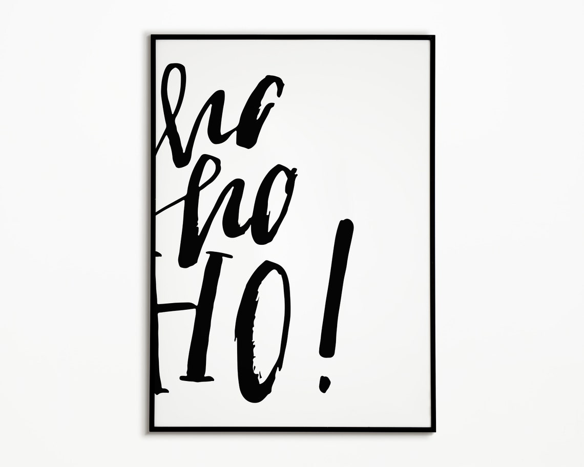 Ho Ho Ho Christmas Bold Script Typography Holiday Decor Print - Image 3