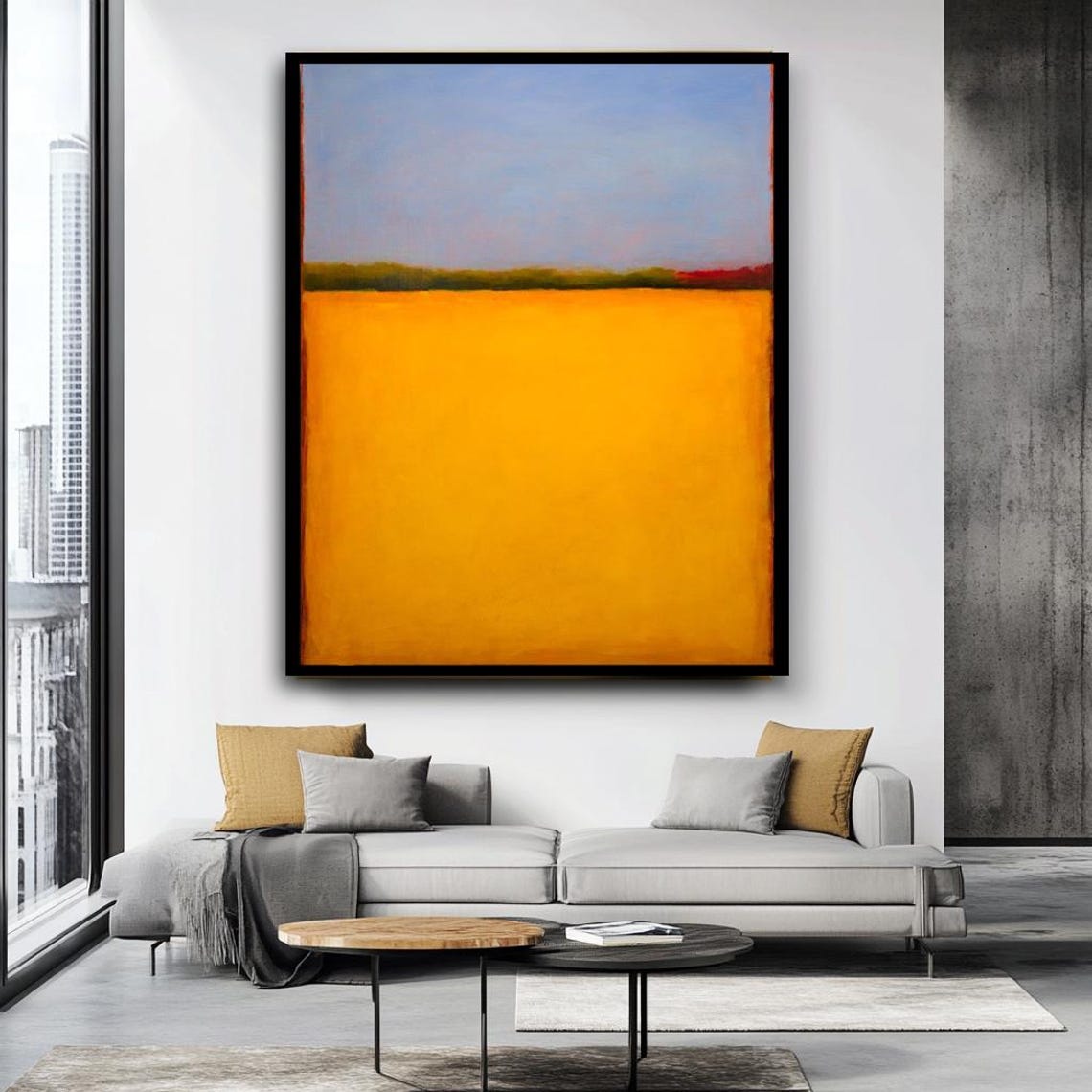 Mark Rothko Mark Rothko Style Large Abstract Yellow Print Modern Minimalist Wall Art Bold Abstract Color Field Art - Image 4