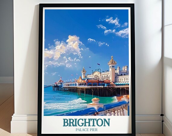 Brighton Travel Poster, Brighton Beach and Pier