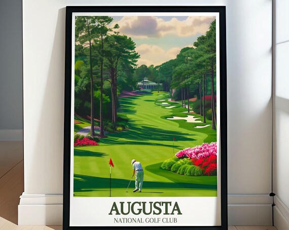 Augusta National Golfer Putting Golden Light Georgia Golf Poster