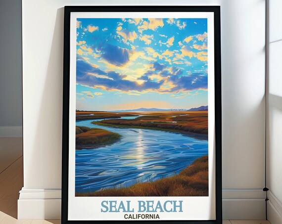 Seal Beach Travel Poster Seal Beach National Wildlife Refuge Art Seal Beach California Posters Seal Beach National Wildlife Refuge Dcor